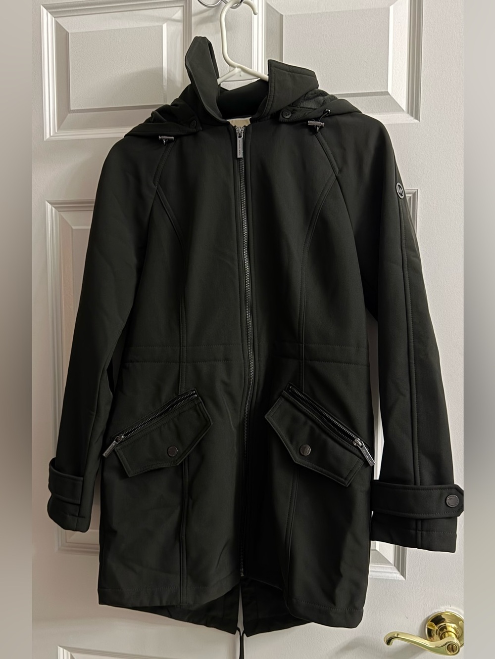 Michael Kors women's black hooded softshell anorak jacket sz XS